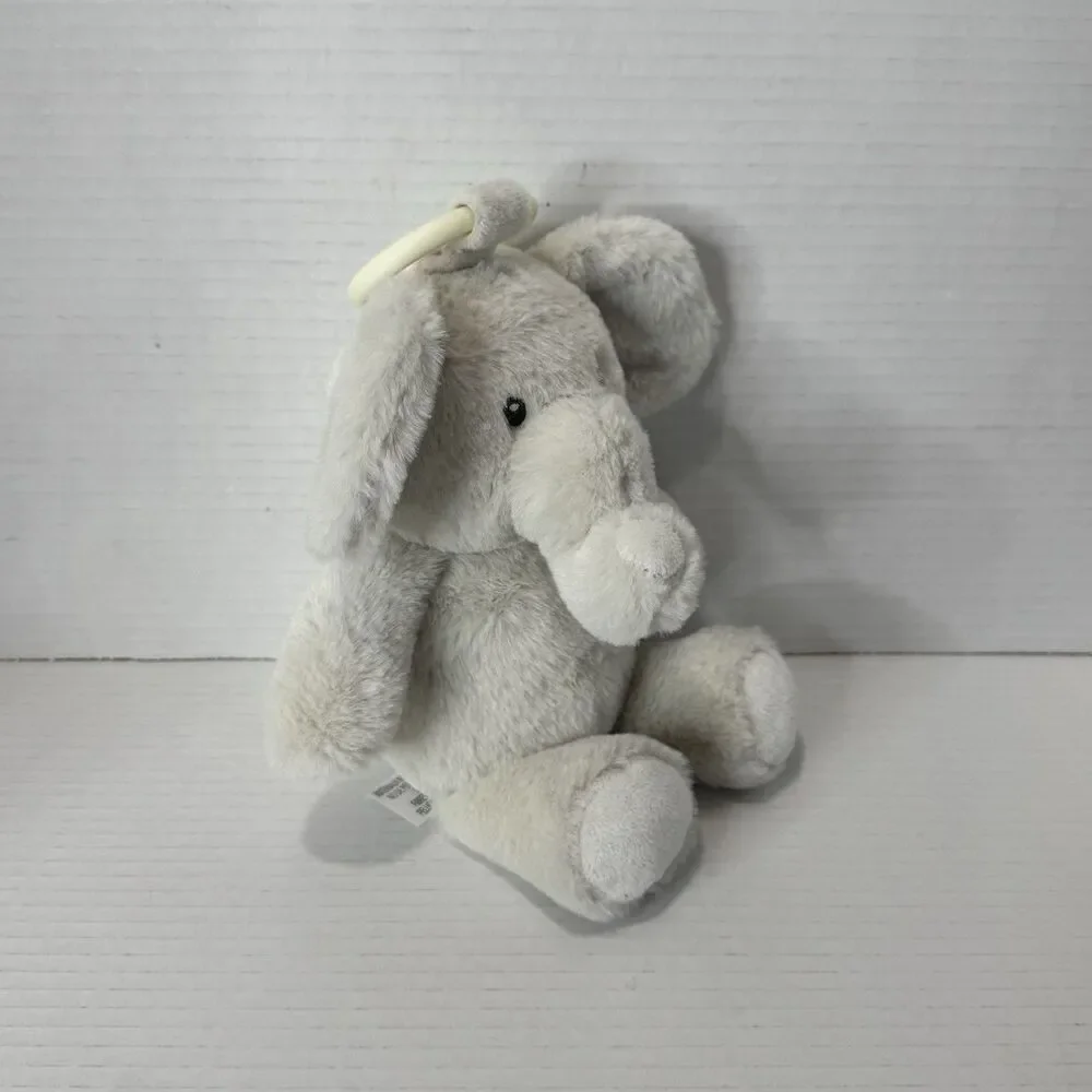 Kellytoy Kelly Baby Gray Elephant Rattle Plush Crinkle Ears Hanging Clip - Picture 5 of 8